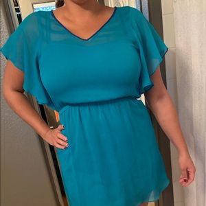 Short sleeve sheer dress